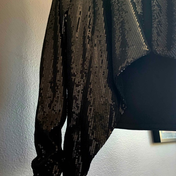 BLACK SEQUIN BLAZER - Picture 3 of 7